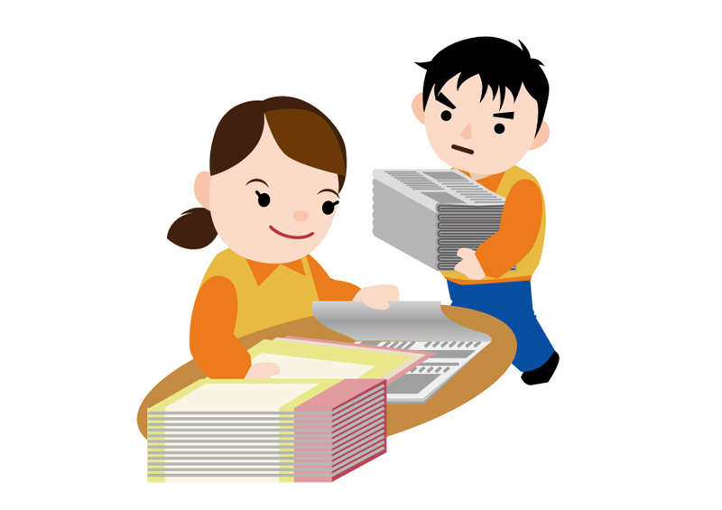 チラシ封入作業